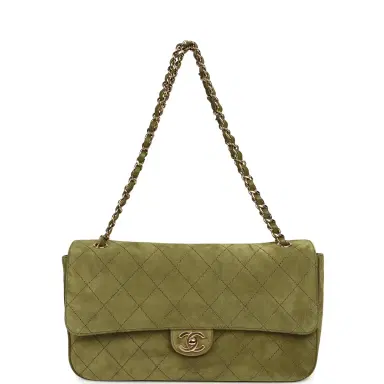 Chanel Chanel Maxi "Souplissimo" Small Flap Bag Khaki Suede Gold Hardware | Thumbnail 7 Chanel Chanel Maxi "Souplissimo" Small Flap Bag Khaki Suede Gold Hardware | Thumbnail 7