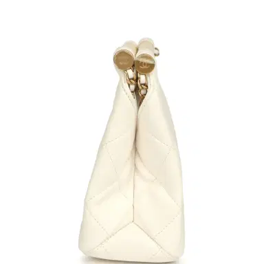 Chanel Chanel Pearl Top Handle Small Shopping Bag White Shiny Lambskin Brushed Gold Hardware | Thumbnail 3 Chanel Chanel Pearl Top Handle Small Shopping Bag White Shiny Lambskin Brushed Gold Hardware | Thumbnail 3