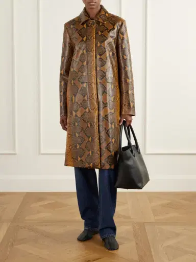 Proenza Schouler Leticia Snake-effect Leather Coat | Thumbnail 2 Proenza Schouler Leticia Snake-effect Leather Coat | Thumbnail 2