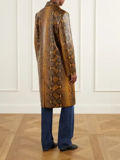 Proenza Schouler Leticia Snake-effect Leather Coat | Thumbnail 3 Proenza Schouler Leticia Snake-effect Leather Coat | Thumbnail 3