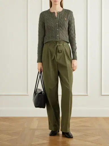 Polo Ralph Lauren Belted Cotton And Linen-blend Canvas Wide-leg Pants | Thumbnail 2 Polo Ralph Lauren Belted Cotton And Linen-blend Canvas Wide-leg Pants | Thumbnail 2