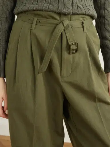 Polo Ralph Lauren Belted Cotton And Linen-blend Canvas Wide-leg Pants | Thumbnail 5 Polo Ralph Lauren Belted Cotton And Linen-blend Canvas Wide-leg Pants | Thumbnail 5
