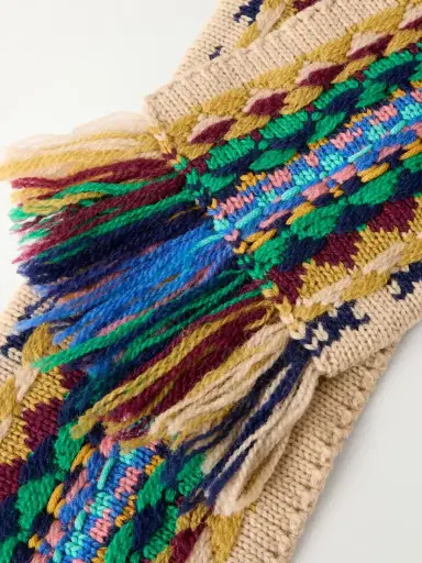 Dries Van Noten Fringed Intrasia-knit Wool Scarf | Thumbnail 4 Dries Van Noten Fringed Intrasia-knit Wool Scarf | Thumbnail 4