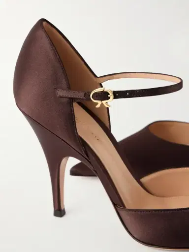 Gianvito Rossi Sofia D'orsay 95 Satin Pumps | Thumbnail 5 Gianvito Rossi Sofia D'orsay 95 Satin Pumps | Thumbnail 5