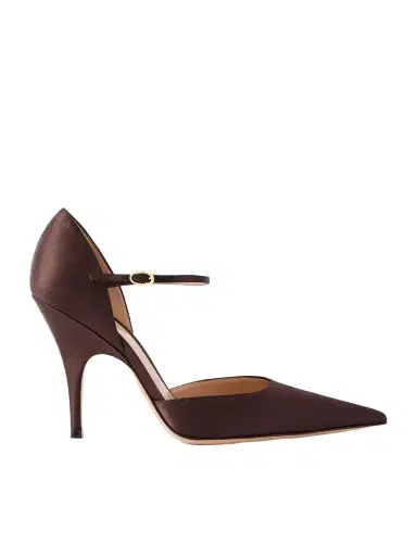 Gianvito Rossi Sofia D'orsay 95 Satin Pumps | Thumbnail 1 Gianvito Rossi Sofia D'orsay 95 Satin Pumps | Thumbnail 1