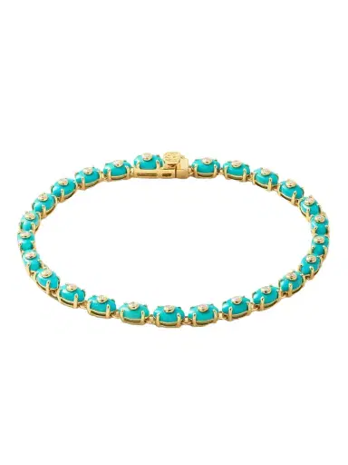 Sydney Evan Eternity 14-karat Gold, Diamond And Turquoise Bracelet - Unknown | Thumbnail 1 Sydney Evan Eternity 14-karat Gold, Diamond And Turquoise Bracelet - Unknown | Thumbnail 1