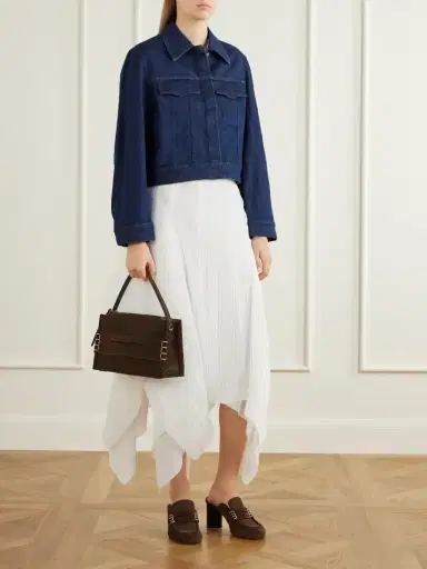 JW Anderson Asymmetric Plissè-crepe Midi Skirt | Thumbnail 2 JW Anderson Asymmetric Plissè-crepe Midi Skirt | Thumbnail 2