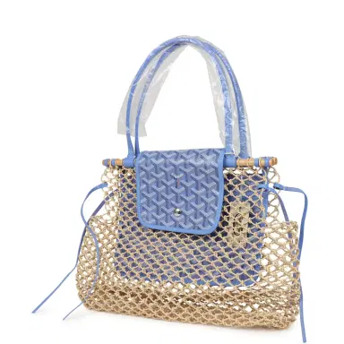 goyard Goyard Goyardine Canvas Iris Aligre Bag Raffia Net Palladium Hardware | Thumbnail 3 goyard Goyard Goyardine Canvas Iris Aligre Bag Raffia Net Palladium Hardware | Thumbnail 3