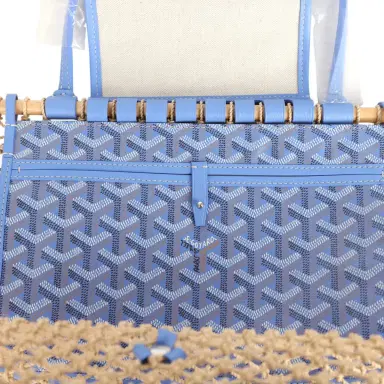 goyard Goyard Goyardine Canvas Iris Aligre Bag Raffia Net Palladium Hardware | Thumbnail 8 goyard Goyard Goyardine Canvas Iris Aligre Bag Raffia Net Palladium Hardware | Thumbnail 8