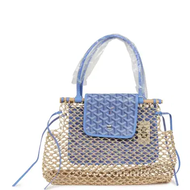 goyard Goyard Goyardine Canvas Iris Aligre Bag Raffia Net Palladium Hardware | Thumbnail 1 goyard Goyard Goyardine Canvas Iris Aligre Bag Raffia Net Palladium Hardware | Thumbnail 1