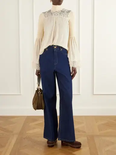 Zimmermann Valiant Lace-trimmed Lyocell-blend Blouse | Thumbnail 2 Zimmermann Valiant Lace-trimmed Lyocell-blend Blouse | Thumbnail 2