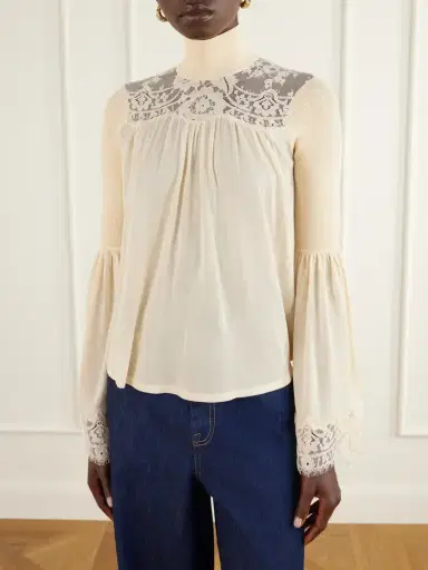 Zimmermann Valiant Lace-trimmed Lyocell-blend Blouse | Thumbnail 3 Zimmermann Valiant Lace-trimmed Lyocell-blend Blouse | Thumbnail 3