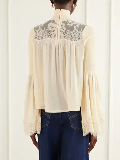 Zimmermann Valiant Lace-trimmed Lyocell-blend Blouse | Thumbnail 4 Zimmermann Valiant Lace-trimmed Lyocell-blend Blouse | Thumbnail 4
