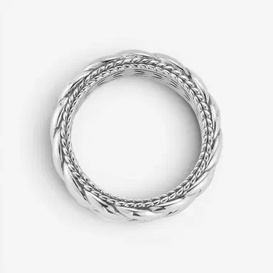 JAI JAI Sterling Silver Black Spinel Basketweave Men's Band Ring JJH5020MR-BS - by The Solist | Thumbnail 3 JAI JAI Sterling Silver Black Spinel Basketweave Men's Band Ring JJH5020MR-BS - by The Solist | Thumbnail 3