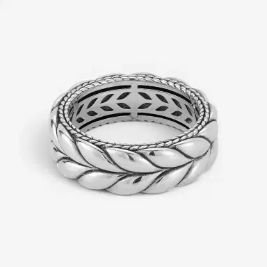 JAI JAI Sterling Silver Black Spinel Basketweave Men's Band Ring JJH5020MR-BS - by The Solist | Thumbnail 4 JAI JAI Sterling Silver Black Spinel Basketweave Men's Band Ring JJH5020MR-BS - by The Solist | Thumbnail 4