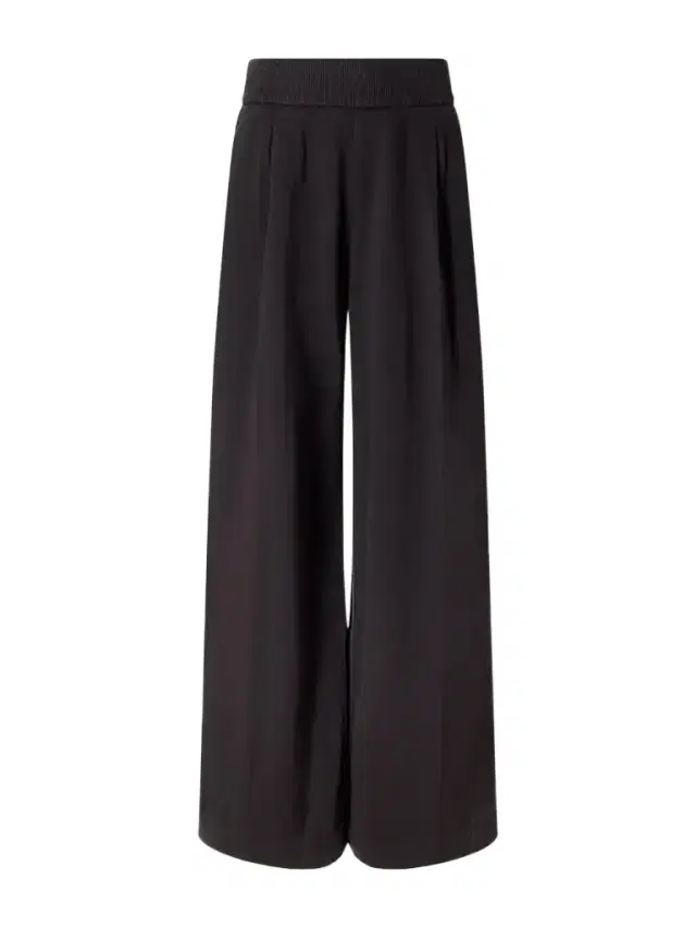 Ribbed Waist Cotton And Cashmere-blend Wide-leg Pants Ribbed Waist Cotton And Cashmere-blend Wide-leg Pants