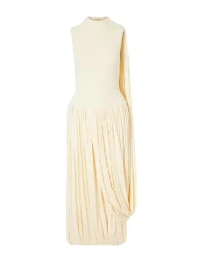 Abadia Bamboo Asymmetric Draped Midi Dress | Thumbnail 1 Abadia Bamboo Asymmetric Draped Midi Dress | Thumbnail 1