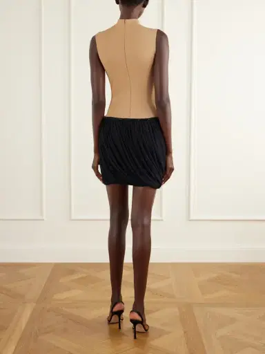 Abadia Draped Bead-embellished Two-tone Jersey Mini Dress | Thumbnail 3 Abadia Draped Bead-embellished Two-tone Jersey Mini Dress | Thumbnail 3