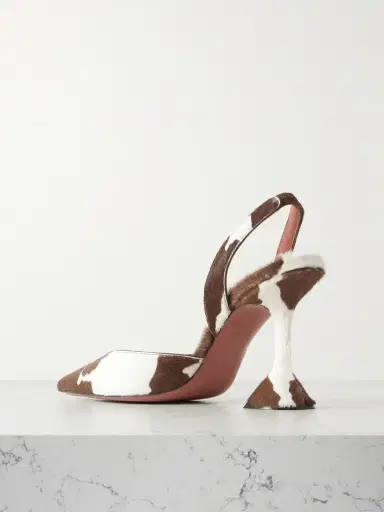 Amina Muaddi Holli Cow-print Calf Hair Slingback Pumps | Thumbnail 3 Amina Muaddi Holli Cow-print Calf Hair Slingback Pumps | Thumbnail 3