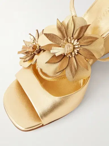 Zimmermann Belara Appliquéd Metallic Leather Wedge Sandals | Thumbnail 5 Zimmermann Belara Appliquéd Metallic Leather Wedge Sandals | Thumbnail 5