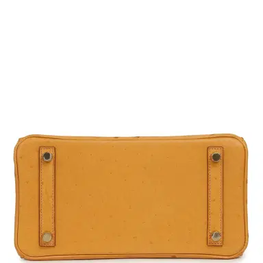 HERMÈS Hermes Birkin 25 Safran Ostrich Gold Hardware | Thumbnail 6 HERMÈS Hermes Birkin 25 Safran Ostrich Gold Hardware | Thumbnail 6