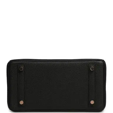 HERMÈS Hermes Birkin 25 Touch Black Togo, Shiny Niloticus Crocodile Touch Rose Gold Hardware | Thumbnail 6 HERMÈS Hermes Birkin 25 Touch Black Togo, Shiny Niloticus Crocodile Touch Rose Gold Hardware | Thumbnail 6