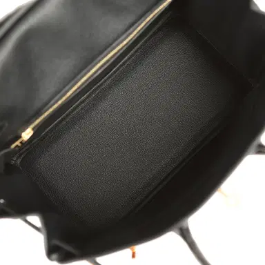 HERMÈS Hermes Birkin 25 Touch Black Togo, Shiny Niloticus Crocodile Touch Rose Gold Hardware | Thumbnail 9 HERMÈS Hermes Birkin 25 Touch Black Togo, Shiny Niloticus Crocodile Touch Rose Gold Hardware | Thumbnail 9