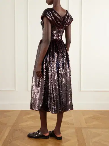 Simone Rocha Gathered Bow-detailed Sequined Midi Dress | Thumbnail 3 Simone Rocha Gathered Bow-detailed Sequined Midi Dress | Thumbnail 3