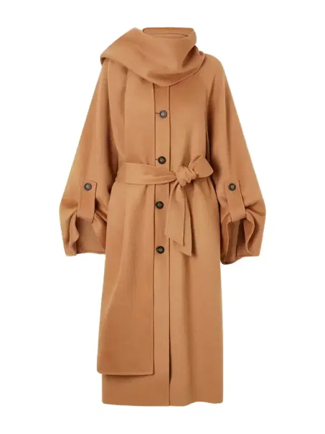 Valiant Belted Scarf-detailed Wool-blend Coat Valiant Belted Scarf-detailed Wool-blend Coat