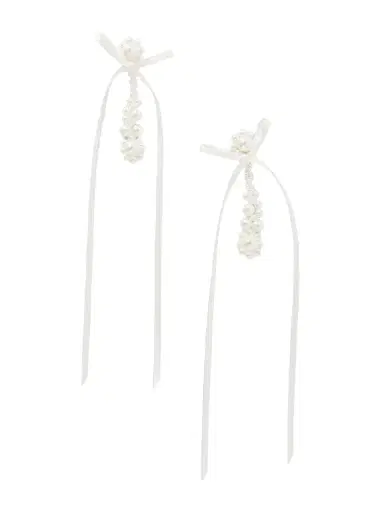 Simone Rocha Victorian Bow-detailed Pearl-like Earrings | Thumbnail 1 Simone Rocha Victorian Bow-detailed Pearl-like Earrings | Thumbnail 1