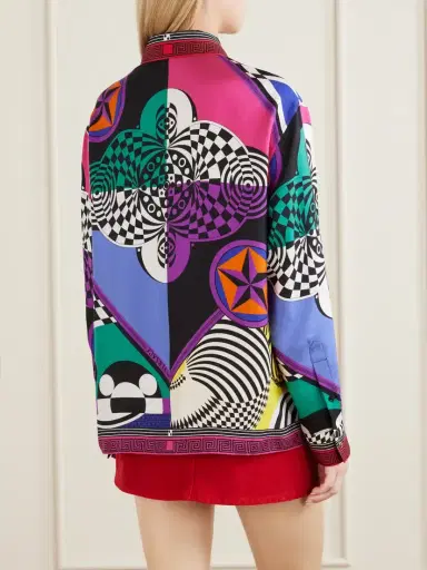 Versace Printed Silk-satin Shirt | Thumbnail 4 Versace Printed Silk-satin Shirt | Thumbnail 4