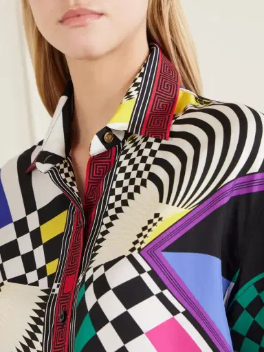Versace Printed Silk-satin Shirt | Thumbnail 5 Versace Printed Silk-satin Shirt | Thumbnail 5