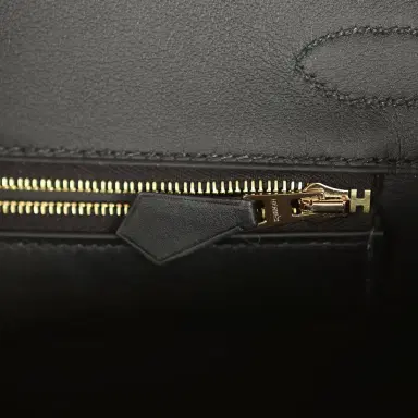 HERMÈS Hermes Birkin 30 Cote-a-Cote Tuffetage, Black Swift Permabrass Hardware | Thumbnail 9 HERMÈS Hermes Birkin 30 Cote-a-Cote Tuffetage, Black Swift Permabrass Hardware | Thumbnail 9