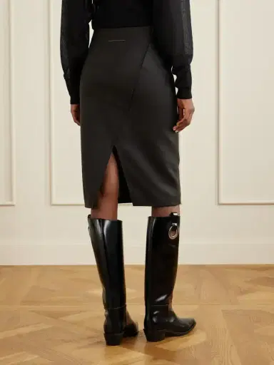 MM6 MAISON MARGIELA Wool-blend Felt Midi Skirt | Thumbnail 4 MM6 MAISON MARGIELA Wool-blend Felt Midi Skirt | Thumbnail 4