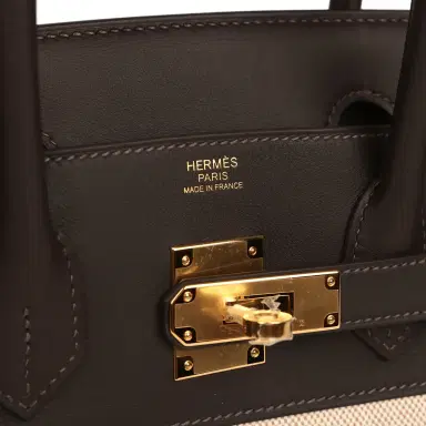 HERMÈS Hermes Birkin 30 Ecru and Beige Toile H Canvas, Bai Brun Swift Gold Hardware | Thumbnail 7 HERMÈS Hermes Birkin 30 Ecru and Beige Toile H Canvas, Bai Brun Swift Gold Hardware | Thumbnail 7