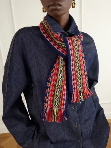 Dries Van Noten Fringed Intrasia-knit Wool Scarf | Thumbnail 3 Dries Van Noten Fringed Intrasia-knit Wool Scarf | Thumbnail 3