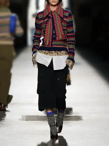 Dries Van Noten Fringed Intrasia-knit Wool Scarf | Thumbnail 5 Dries Van Noten Fringed Intrasia-knit Wool Scarf | Thumbnail 5