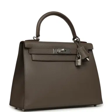HERMÈS Hermes Kelly Sellier 28 Etain Epsom Palladium Hardware | Thumbnail 2 HERMÈS Hermes Kelly Sellier 28 Etain Epsom Palladium Hardware | Thumbnail 2