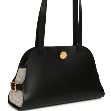 HERMÈS Hermes Tablier Sellier Black Vache Hunter, Swift, Ecru-Black Toile H Gold Hardware | Thumbnail 2 HERMÈS Hermes Tablier Sellier Black Vache Hunter, Swift, Ecru-Black Toile H Gold Hardware | Thumbnail 2