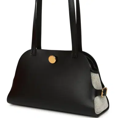 HERMÈS Hermes Tablier Sellier Black Vache Hunter, Swift, Ecru-Black Toile H Gold Hardware | Thumbnail 5 HERMÈS Hermes Tablier Sellier Black Vache Hunter, Swift, Ecru-Black Toile H Gold Hardware | Thumbnail 5