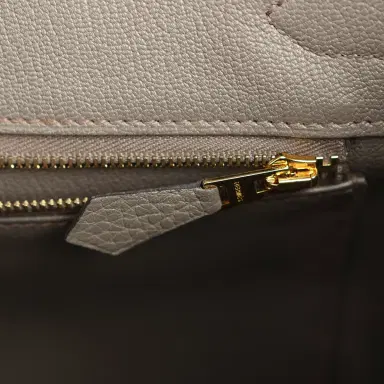 HERMÈS Pre-owned Hermes Birkin 30 Etain Clemence Gold Hardware | Thumbnail 8 HERMÈS Pre-owned Hermes Birkin 30 Etain Clemence Gold Hardware | Thumbnail 8
