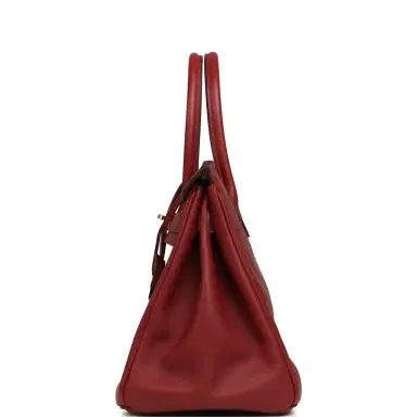 HERMÈS Pre-owned Hermes Birkin 30 Rouge Vif Jonathan Gold Hardware | Thumbnail 3 HERMÈS Pre-owned Hermes Birkin 30 Rouge Vif Jonathan Gold Hardware | Thumbnail 3