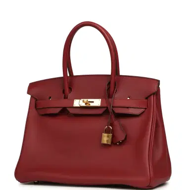 HERMÈS Pre-owned Hermes Birkin 30 Rouge Vif Jonathan Gold Hardware | Thumbnail 5 HERMÈS Pre-owned Hermes Birkin 30 Rouge Vif Jonathan Gold Hardware | Thumbnail 5