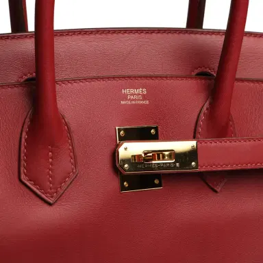 HERMÈS Pre-owned Hermes Birkin 30 Rouge Vif Jonathan Gold Hardware | Thumbnail 7 HERMÈS Pre-owned Hermes Birkin 30 Rouge Vif Jonathan Gold Hardware | Thumbnail 7