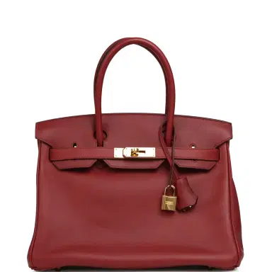 HERMÈS Pre-owned Hermes Birkin 30 Rouge Vif Jonathan Gold Hardware | Thumbnail 1 HERMÈS Pre-owned Hermes Birkin 30 Rouge Vif Jonathan Gold Hardware | Thumbnail 1