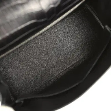 HERMÈS Pre-owned Hermes Kelly Retourne 28 Black Matte Niloticus Crocodile Palladium Hardware | Thumbnail 8 HERMÈS Pre-owned Hermes Kelly Retourne 28 Black Matte Niloticus Crocodile Palladium Hardware | Thumbnail 8