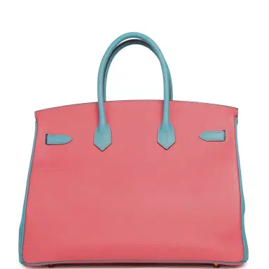 HERMÈS Pre-owned Hermes Special Order (HSS) Birkin 35 Rose Lipstick, Bleu Du Nord Epsom Brushed Gold Hardware | Thumbnail 4 HERMÈS Pre-owned Hermes Special Order (HSS) Birkin 35 Rose Lipstick, Bleu Du Nord Epsom Brushed Gold Hardware | Thumbnail 4