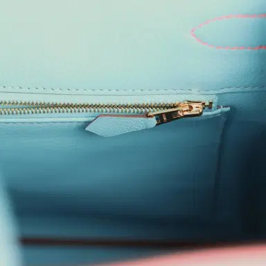 HERMÈS Pre-owned Hermes Special Order (HSS) Birkin 35 Rose Lipstick, Bleu Du Nord Epsom Brushed Gold Hardware | Thumbnail 8 HERMÈS Pre-owned Hermes Special Order (HSS) Birkin 35 Rose Lipstick, Bleu Du Nord Epsom Brushed Gold Hardware | Thumbnail 8