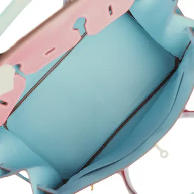 HERMÈS Pre-owned Hermes Special Order (HSS) Birkin 35 Rose Lipstick, Bleu Du Nord Epsom Brushed Gold Hardware | Thumbnail 9 HERMÈS Pre-owned Hermes Special Order (HSS) Birkin 35 Rose Lipstick, Bleu Du Nord Epsom Brushed Gold Hardware | Thumbnail 9