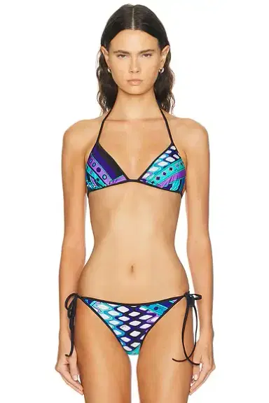 Pucci Lycra Triangle Bikini Top | Thumbnail 1 Pucci Lycra Triangle Bikini Top | Thumbnail 1